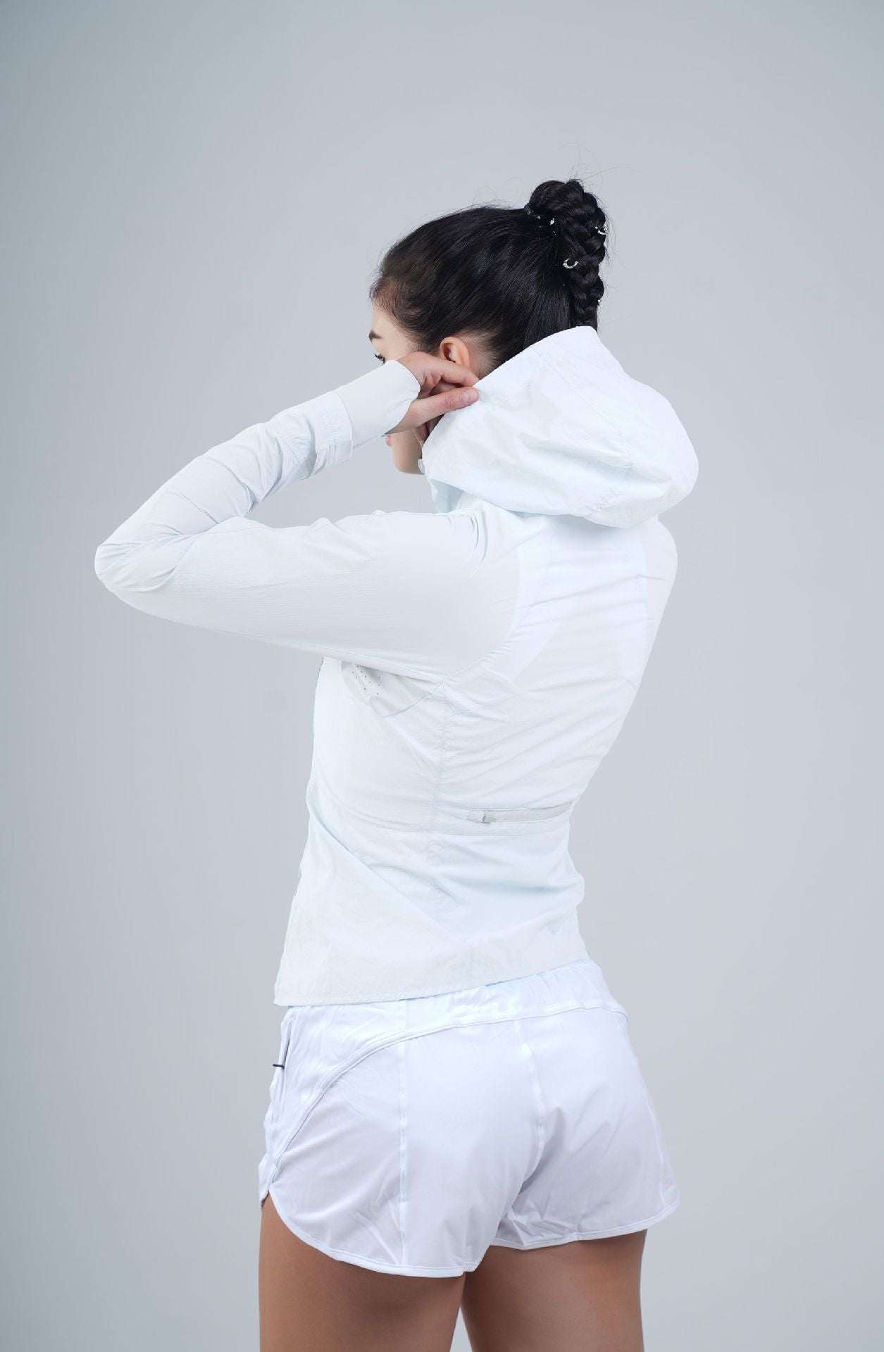 Yoga Sports Quick Drying Hooded Sun Protection Jacket - styling view | The BB's Box