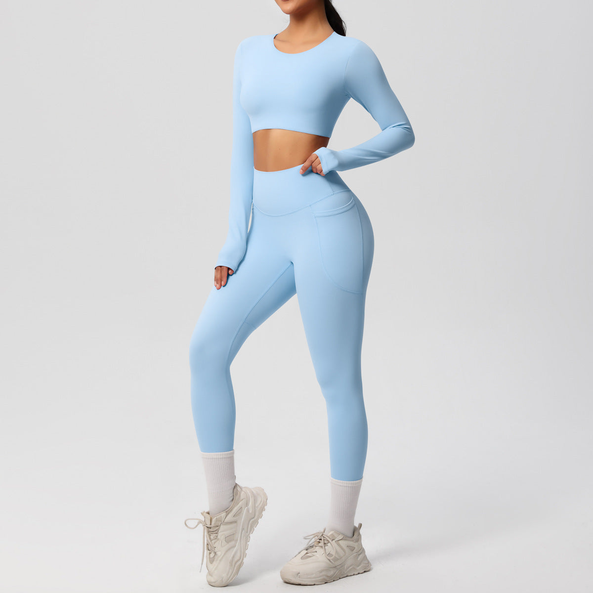 Double Sided Brushed Breathable High Elastic Tight Sports Set - detail view | The BB's Box