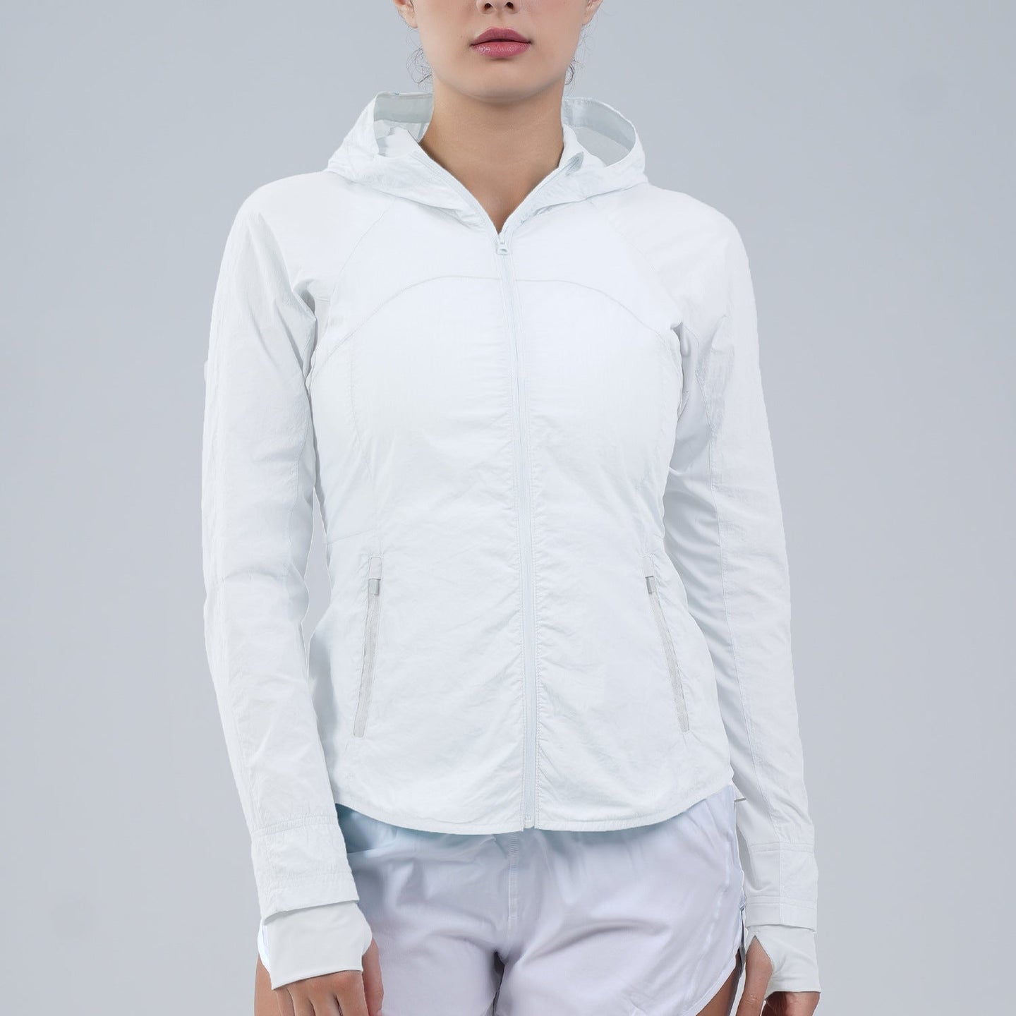 Yoga Sports Quick Drying Hooded Sun Protection Jacket - close-up | The BB's Box