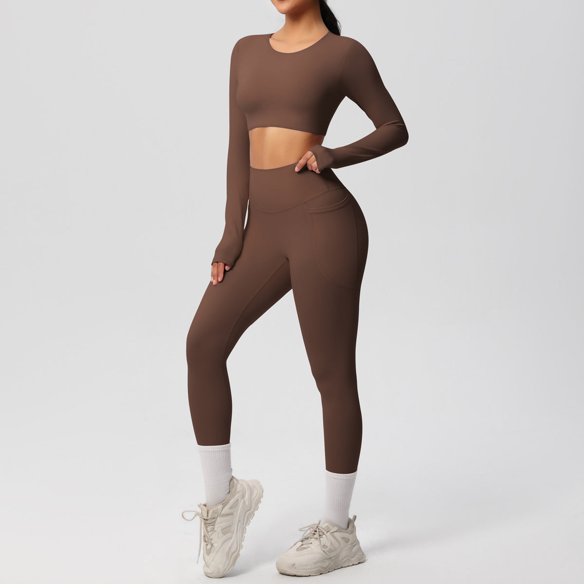 Double Sided Brushed Breathable High Elastic Tight Sports Set - detail view | The BB's Box