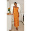 Womens Slim-Fit V-Neck Backless Printed Dress - detail view | The BB's Box