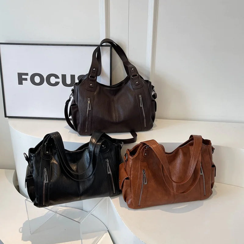 Large Leather Tote Bag for Women - close-up | The BB's Box