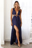 Chic High-Waist V-Neck Sleeveless Asymmetrical Dress