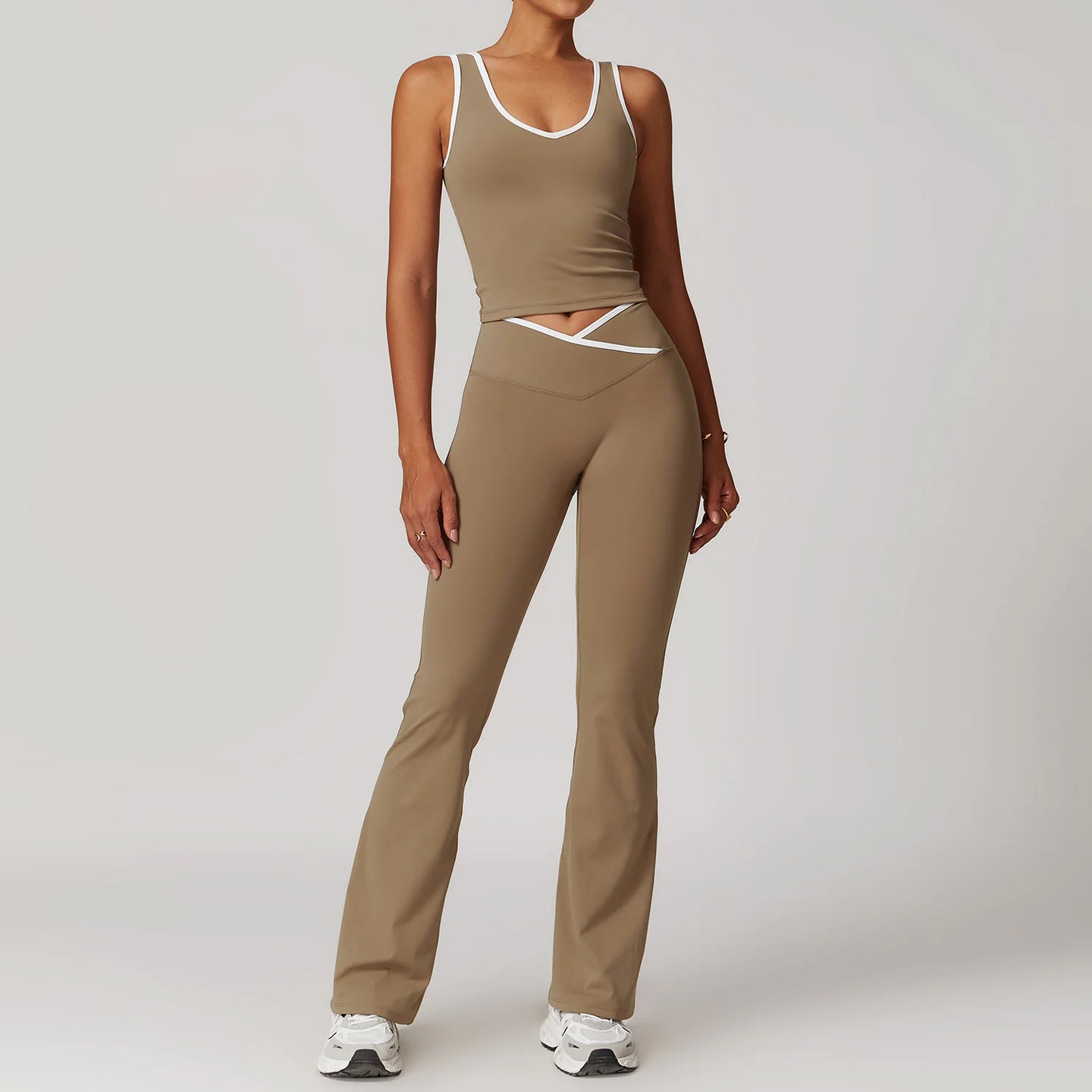 Cross High Top Sports Suit Female Fitness Yoga Wear - front view | The BB's Box