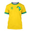 Simple Brazil Football T-shirts Summer Fashion Short Sleeve 3D Brazilian Flag Pr - side view | The BB's Box