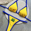 Brazil Flag Embroidered Bikini Sexy Beach Ladies Swimsuit Letter Embroidery High - side view | The BB's Box