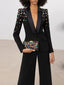 Designer Fashion Suit Set Women's Slim Fitting Strass Beaded Blazer Pants Set