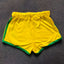 2025 Summer New Women Fashion Yellow Shorts Brazil Pattern Embroidery Beach Shorts Drawstring Elastic Waist plus size shorts