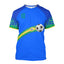 Simple Brazil Football T-shirts Summer Fashion Short Sleeve 3D Brazilian Flag Pr - alternate view | The BB's Box