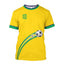 Simple Brazil Football T-shirts Summer Fashion Short Sleeve 3D Brazilian Flag Pr - side view | The BB's Box