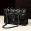Elegant Black Mini Tartan Crossbody Bag  Adjustable Shoulder Strap, Turn Lock Closure, PVC Lined Faux Leather Handbag for Women