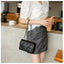 Elegant Black Mini Tartan Crossbody Bag  Adjustable Shoulder Strap, Turn Lock Cl - back view | The BB's Box