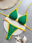 Brazil Flag Embroidered Bikini Sexy Beach Ladies Swimsuit Letter Embroidery High - styling view | The BB's Box
