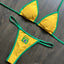 Brazil Flag Embroidered Bikini Sexy Beach Ladies Swimsuit Letter Embroidery High - back view | The BB's Box