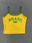 Fashion BRASIL Lettering Vest Summer Women Brazil Flag Print Top Sexy Sleeveless - detail view | The BB's Box