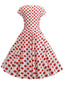 Music Note Print Dress 50s 60s Robe Retro Swing Casual Vintage - close-up | The BB's Box