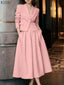 ZANZEA Office Women 2 Piece Sets Spring Outfits 2026 Elegant Long Sleeve Blazer  - close-up | The BB's Box