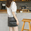 Elegant Black Mini Tartan Crossbody Bag  Adjustable Shoulder Strap, Turn Lock Cl - side view | The BB's Box