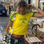 2023 Summer T-shirt For Women Brazil Letter Aesthetic 90's Crop Tops Casual Short Sleeve Tee Kpop Streetwear Vintage Y2k Clothes