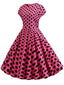 Music Note Print Dress 50s 60s Robe Retro Swing Casual Vintage - back view | The BB's Box