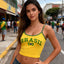 Fashion BRASIL Lettering Vest Summer Women Brazil Flag Print Top Sexy Sleeveless Casual Slim-Fit Football World Cup Fan Clothes