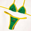 Brazil Flag Embroidered Bikini Sexy Beach Ladies Swimsuit Letter Embroidery High - alternate view | The BB's Box