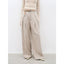Casual and Relaxed Wool-Blend Double-Pleated Straight Draped Wide-Leg - detail view | The BB's Box