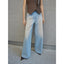 "Wantful Fantasy" Washed Spray Colored Wide Leg Jeans Women's Low Waist