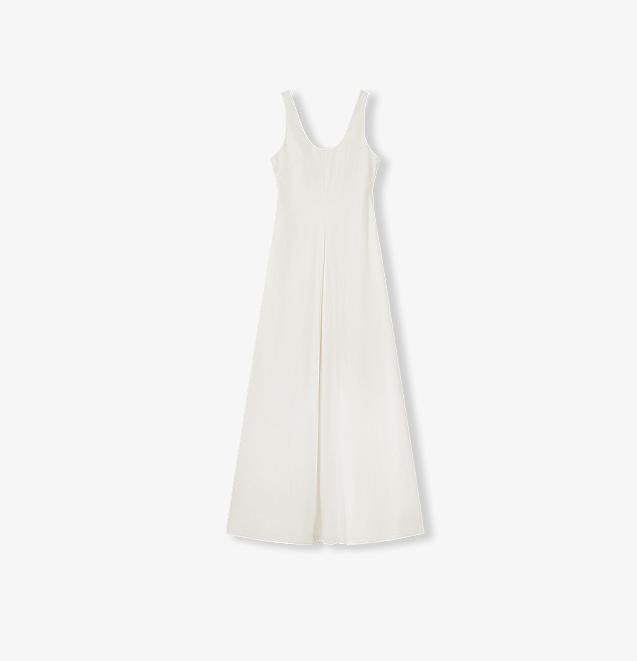 Simple Love High Density Modal Mulberry Silk Insert U-Neck Vest Dress - close-up | The BB's Box