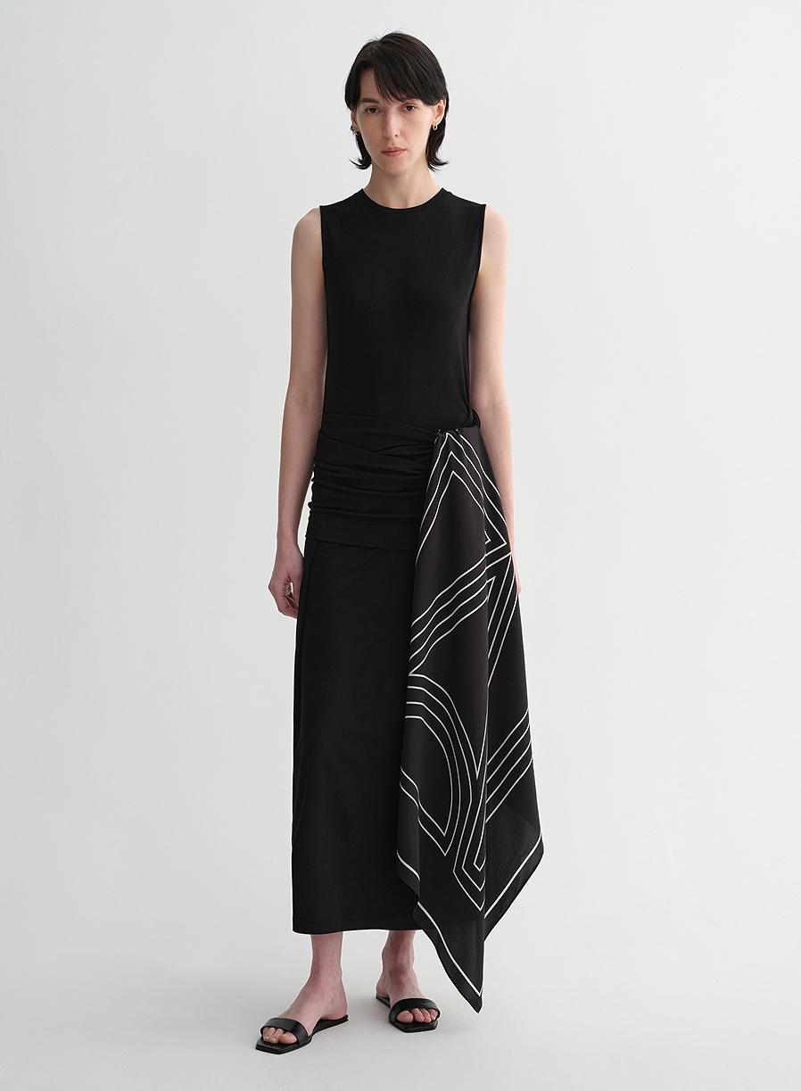 Ice Silk Wool Blend Dress With Adjustable Waistline - side view | The BB's Box