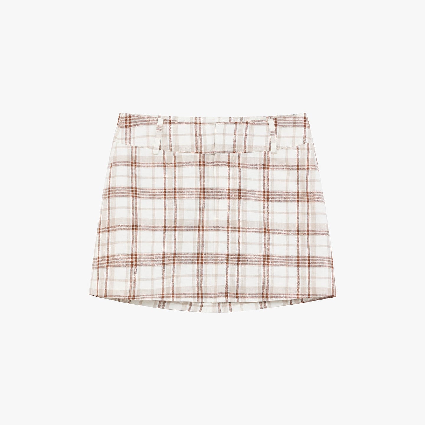 Plaid Sketch Vintage Linen Shirt Skirt Two-Piece Spring - side view | The BB's Box
