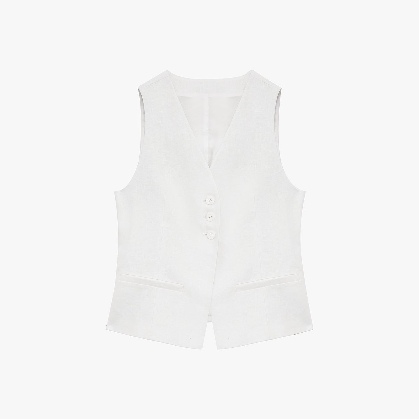 Old Money Space Linen Draped Vest and Straight Trousers Suit - side view | The BB's Box