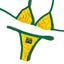 Brazil Flag Embroidered Bikini Sexy Beach Ladies Swimsuit Letter Embroidery High - close-up | The BB's Box