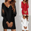 2024 Fashion Sexy V-Neck Mini Dress Vestidos Elegant Womens Autumn Winter Casual - back view | The BB's Box