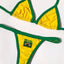Brazil Flag Embroidered Bikini Sexy Beach Ladies Swimsuit Letter Embroidery High Waist Quick Dry Eco Friendly Nylon Fabric