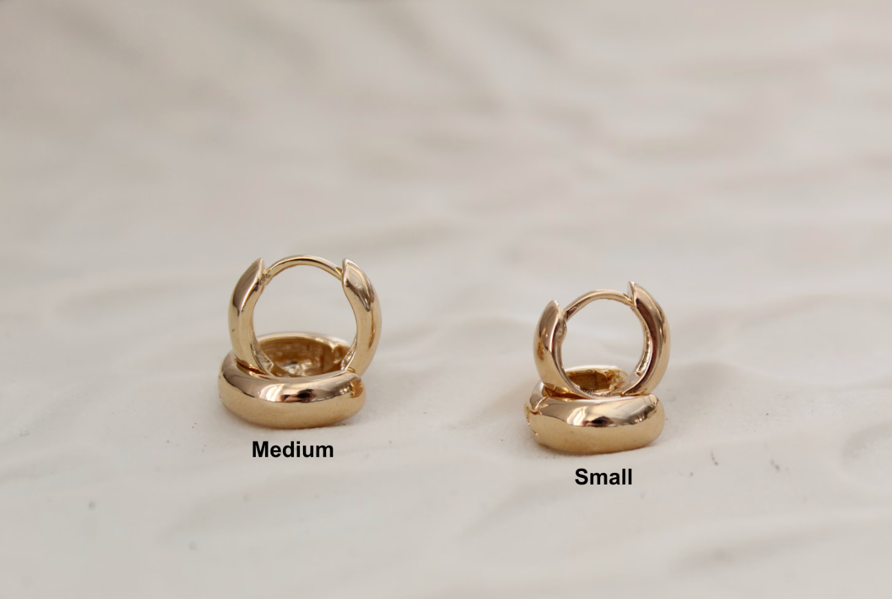 Tiny Plain Minimalistic and Simple Huggie Earrings - side view | The BB's Box