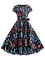 Music Note Print Dress 50s 60s Robe Retro Swing Casual Vintage - styling view | The BB's Box