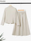 ZANZEA Office Women 2 Piece Sets Spring Outfits 2026 Elegant Long Sleeve Blazer  - back view | The BB's Box