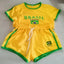 2025 Summer New Women Fashion Yellow Shorts Brazil Pattern Embroidery Beach Shorts Drawstring Elastic Waist plus size shorts