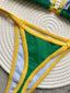 Brazil Flag Embroidered Bikini Sexy Beach Ladies Swimsuit Letter Embroidery High - back view | The BB's Box