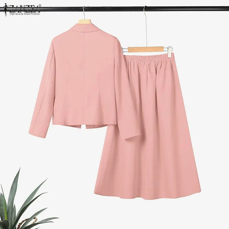 ZANZEA Office Women 2 Piece Sets Spring Outfits 2026 Elegant Long Sleeve Blazer  - view 15 | The BB's Box