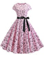 Music Note Print Dress 50s 60s Robe Retro Swing Casual Vintage - detail view | The BB's Box