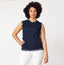 Sleeveless Mix-Media Blouse - side view | The BB's Box
