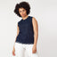 Sleeveless Mix-Media Blouse - close-up | The BB's Box