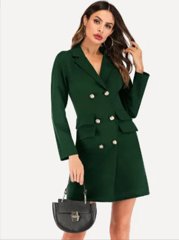 Buttoned suit jacket dress - front view | The BB's Box