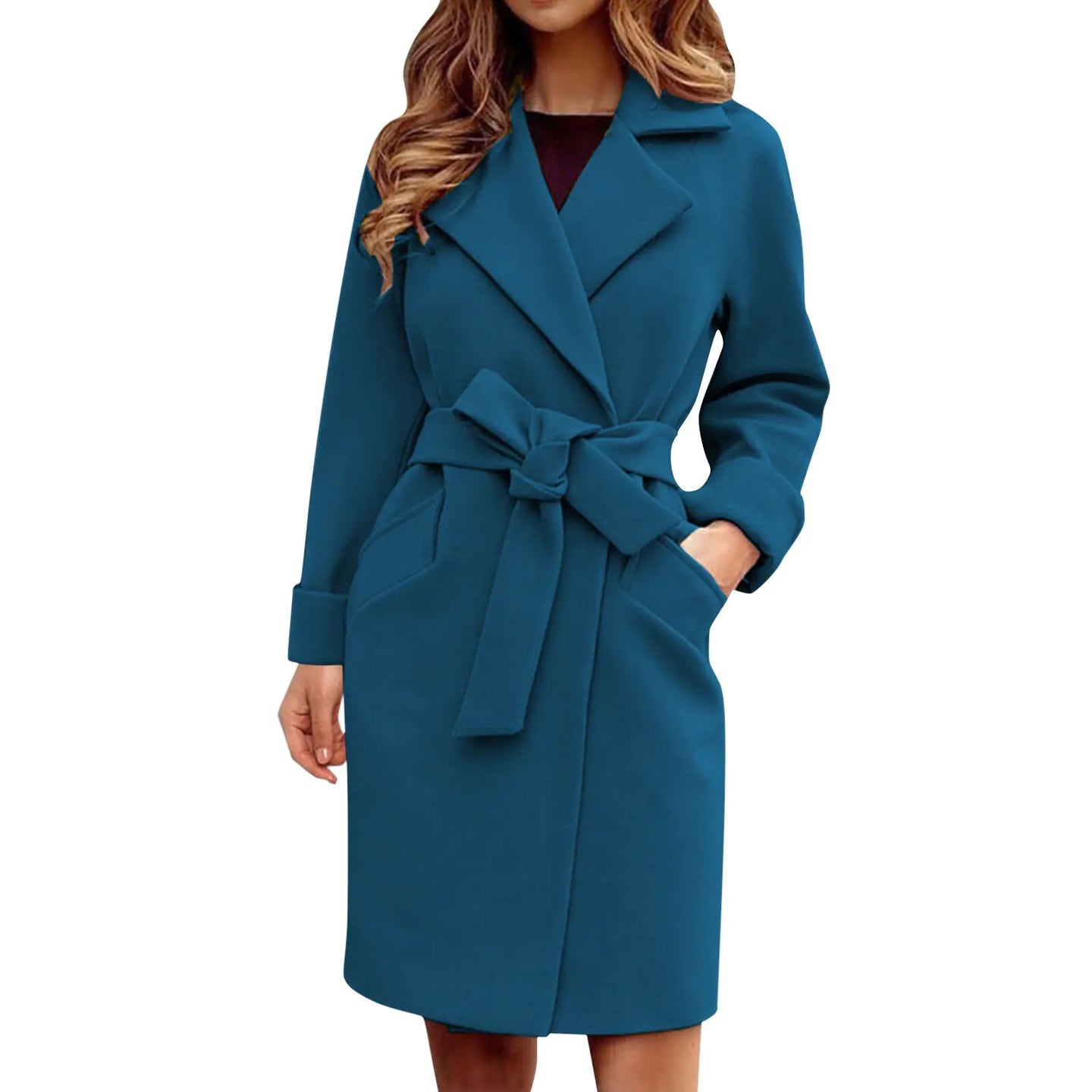 Womens Hot Pink Trench Coat - close-up | The BB's Box