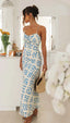 Womens Slim-Fit V-Neck Backless Printed Dress - alternate view | The BB's Box