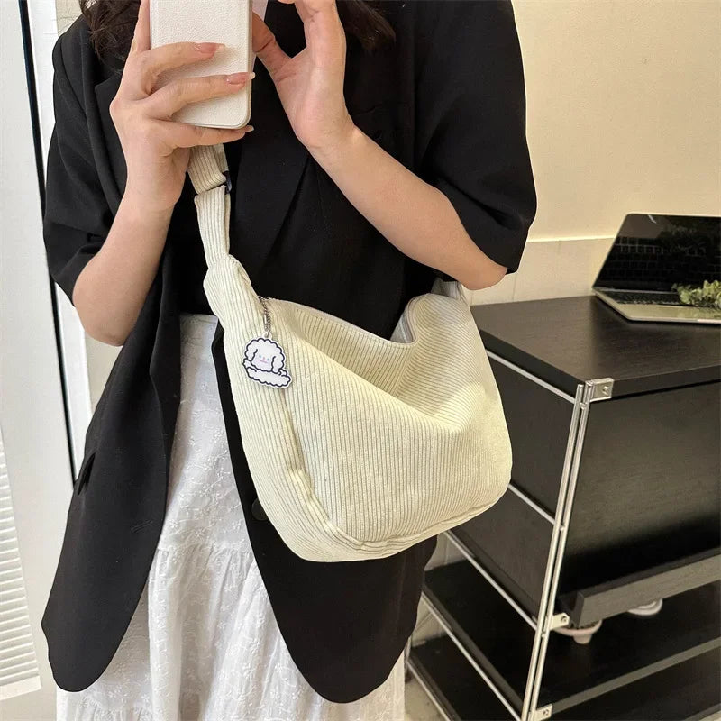 Corduroy Crossbody Bags For Women - back view | The BB's Box