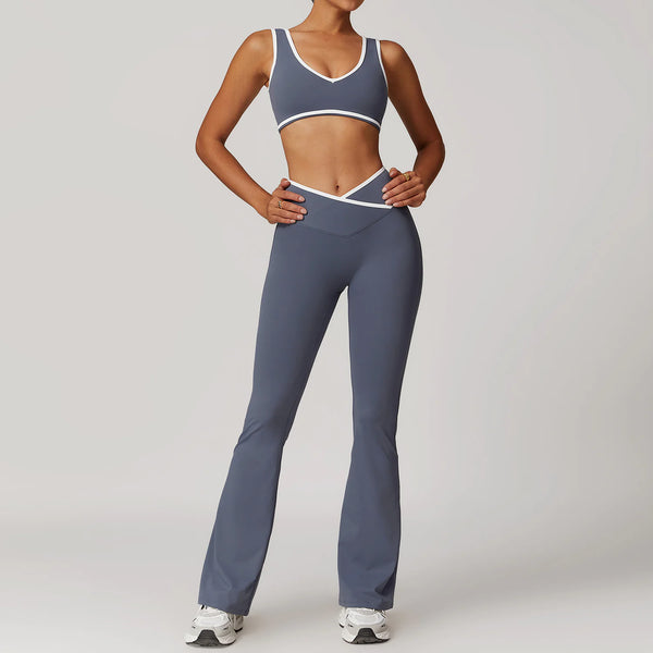 Cross High Top Sports Suit Female Fitness Yoga Wear - front view | The BB's Box