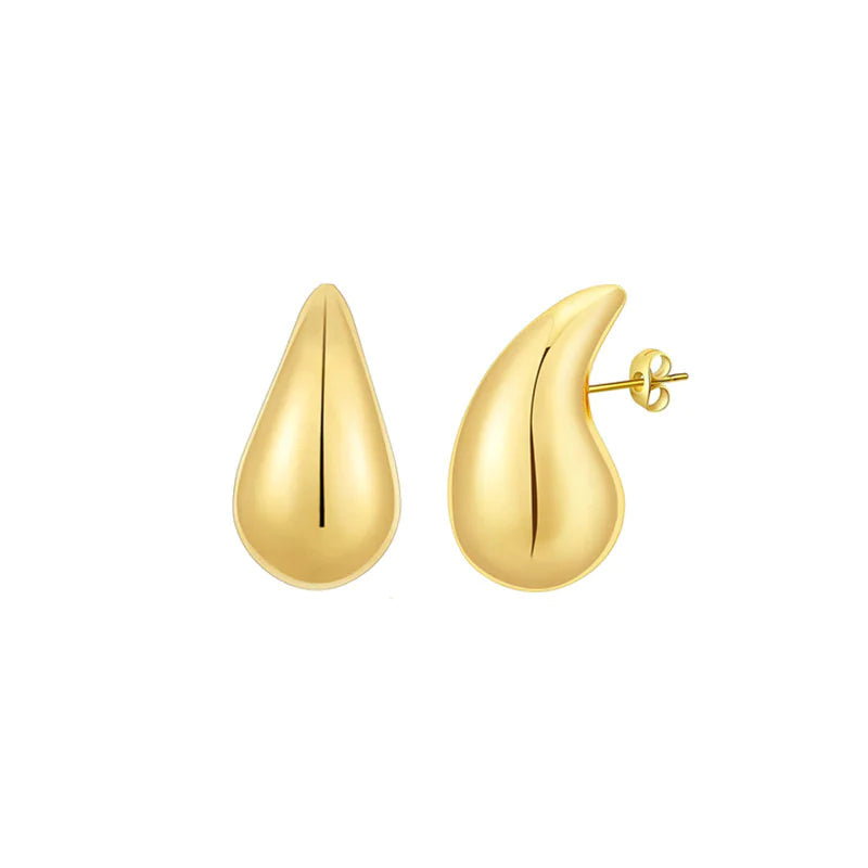 Stainless Steel Hollow Drop Earrings - detail view | The BB's Box